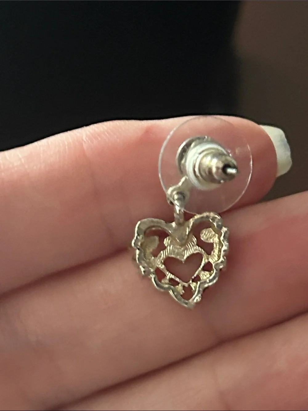 Brighton Silver-Tone Heart Filigree Drop Earrings